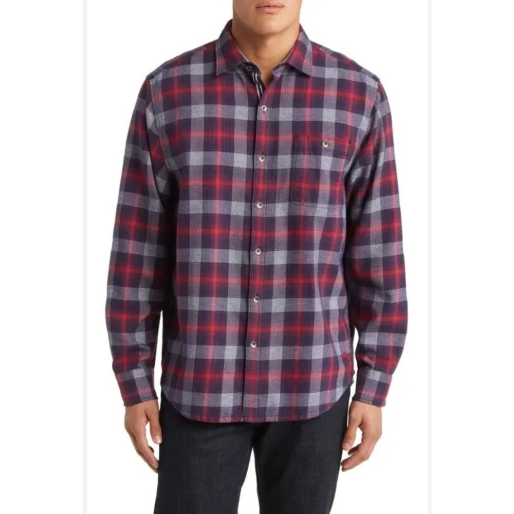 Tommy Bahama Men’s Canyon‎ Beach Cozy Stretch Flannel Plaid size  XXL